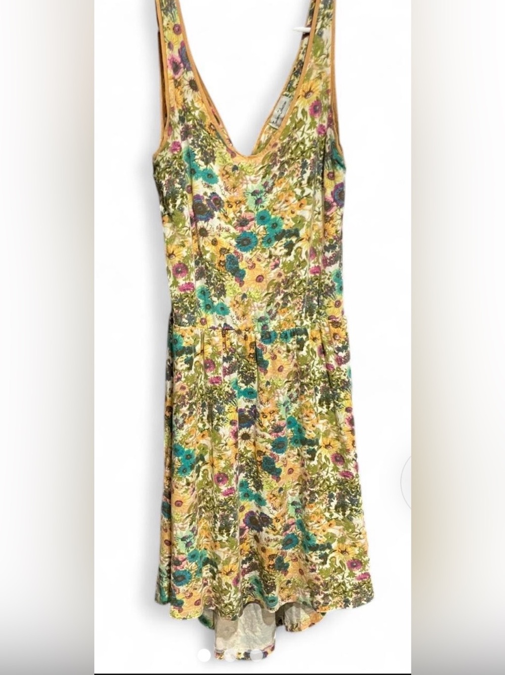 Sleeveless Floral V-Neck Summer Dress in Yellow